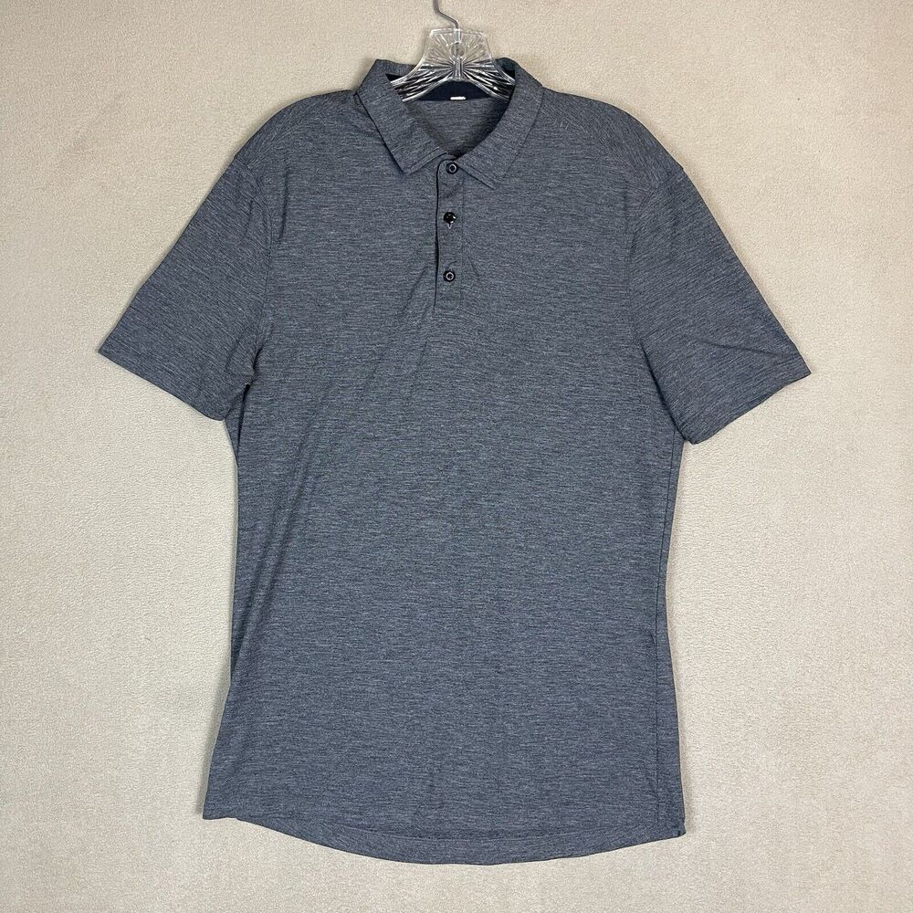 Lululemon Polo Mens Small Dark Gray Stretch Performance Golf Tennis‎ Shirt